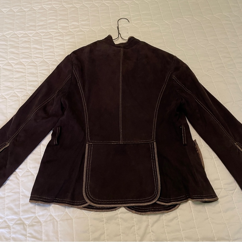 BCBGMAXAZRIA Brown Genuine Leather Jacket Small - Picture 4 of 9